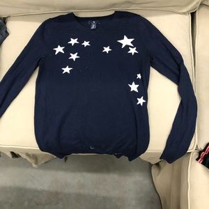 Navy gap sweater with white stars knit xs